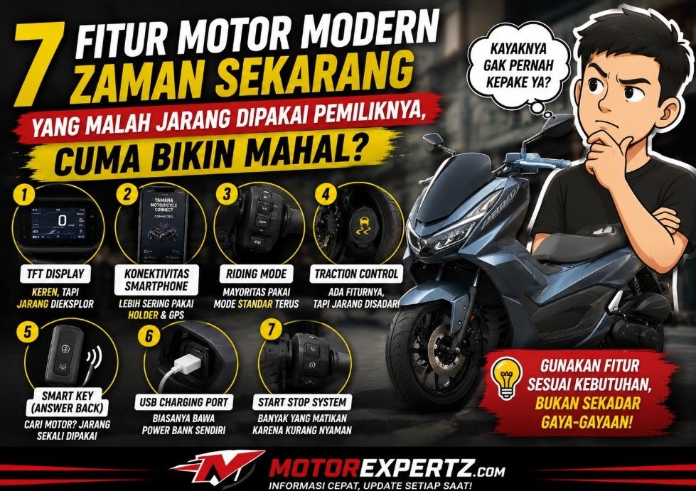 7 Fitur Motor Modern Zaman Sekarang yang Malah Jarang Dipakai Pemiliknya, Cuma Bikin Mahal?