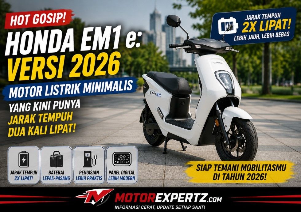 Hot Gosip: Profil Honda EM1 e: Versi 2026, Motor Listrik Minimalis yang Kini Punya Jarak Tempuh Dua Kali Lipat!