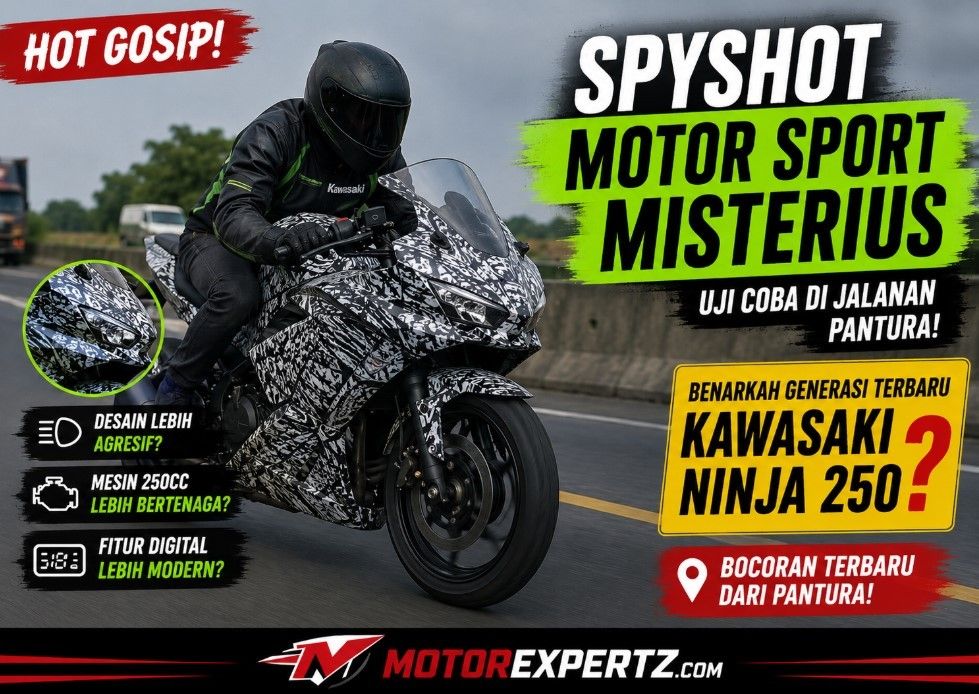 Hot Gosip: Spyshot Motor Sport Misterius Uji Coba di Jalanan Pantura, Benarkah Generasi Terbaru Kawasaki Ninja 250?