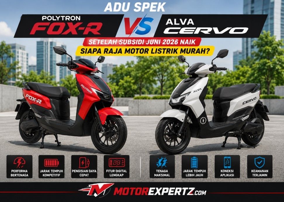 Adu Spek Polytron Fox-R vs ALVA Cervo Setelah Subsidi Juni 2026 Naik: Siapa Raja Motor Listrik Murah?