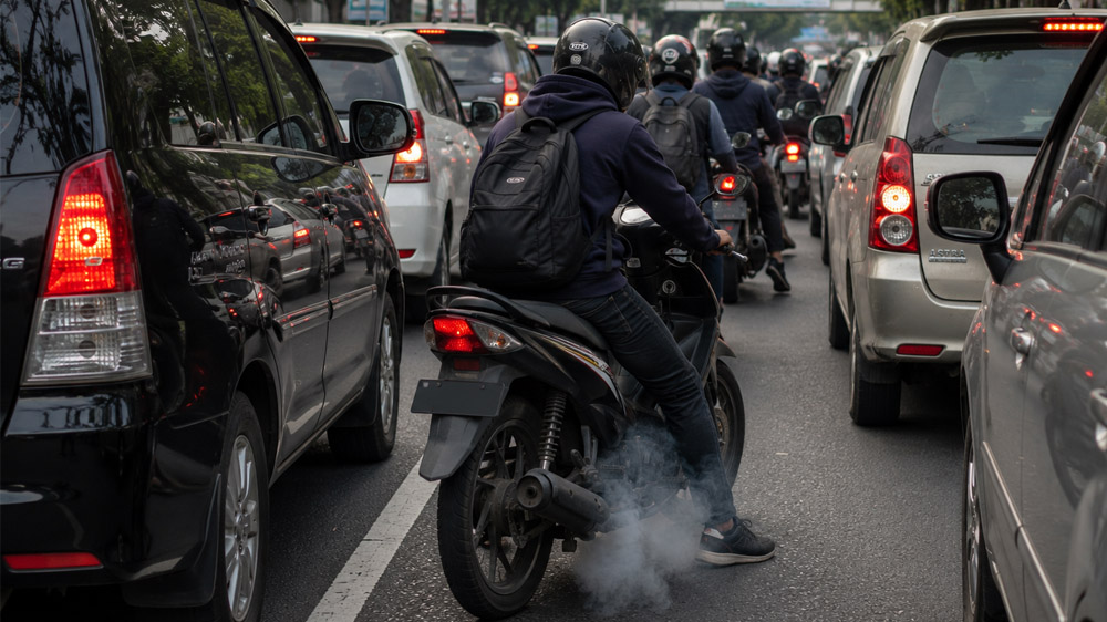 Tips Knowledge: Apa Penyebab Mesin Motor Cepat Panas Saat Macet?