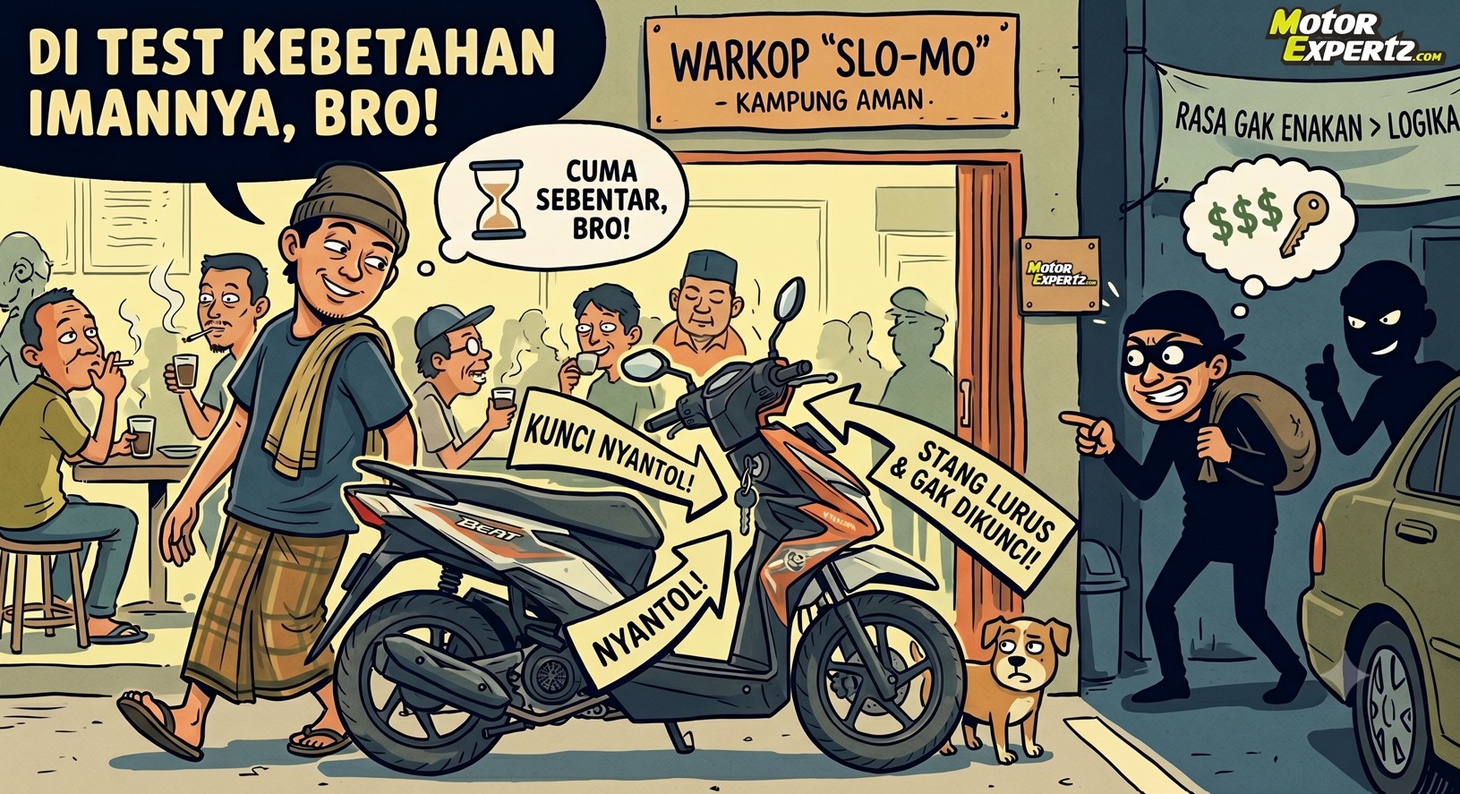 Kunci Nyantol dan Setang Lurus, Budaya Saling Percaya atau Nyali Kelewat Tinggi Pemotor Indonesia?