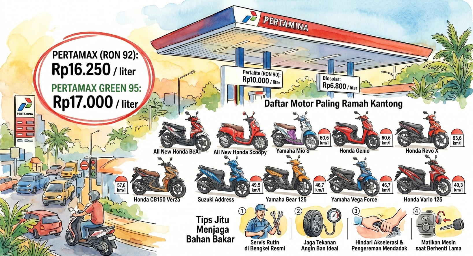 Inilah Daftar Motor yang Bisa Bikin Kamu Berdamai dengan Harga BBM Pertamax