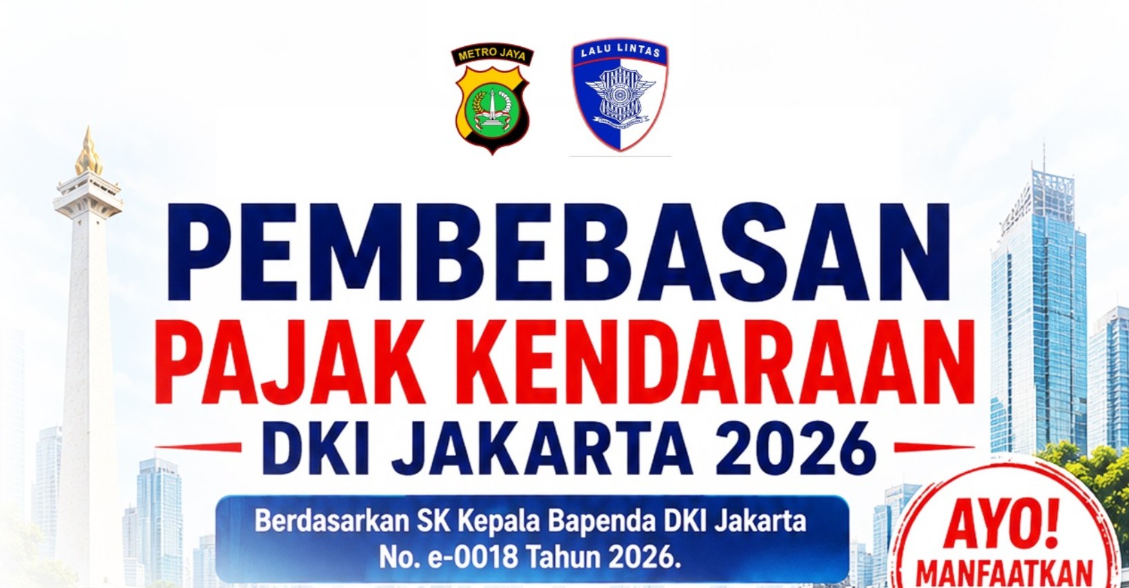 Pemutihan Pajak Kendaraan di DKI Jakarta hingga Agustus 2026, Denda Resmi Dibebaskan