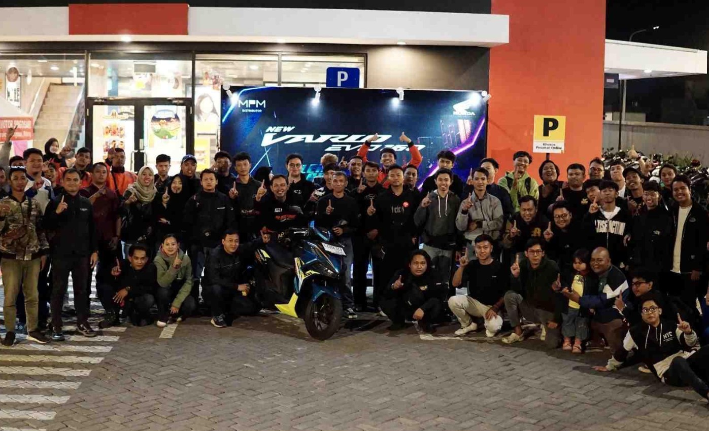 150 Anggota Komunitas Honda Vario Ikuti Night Ride New Honda Vario 160 Evo di Malang