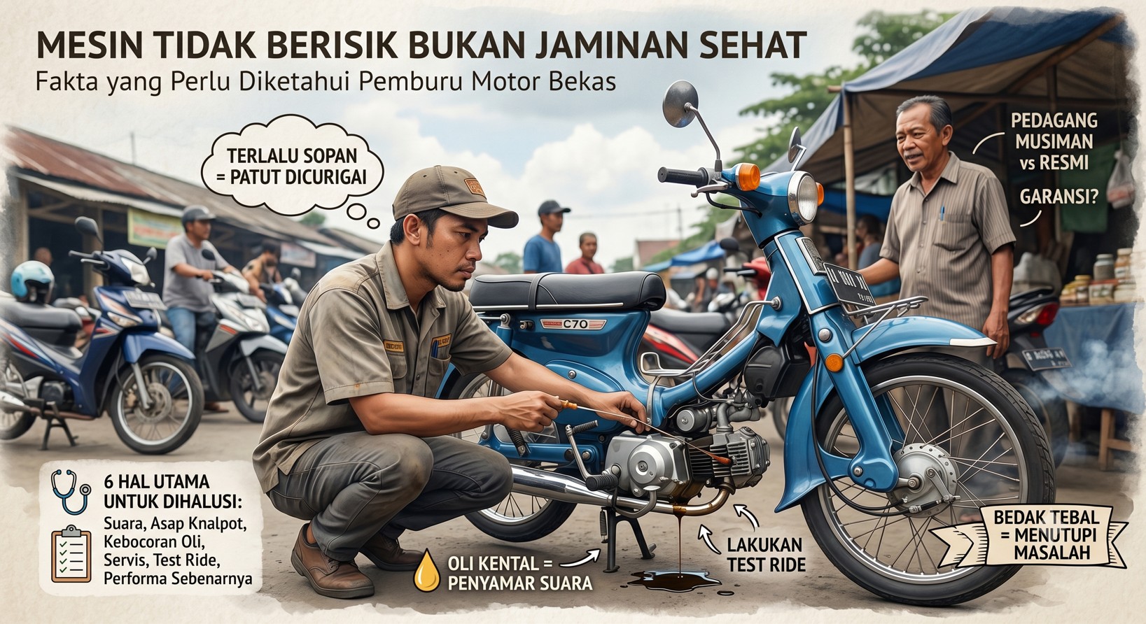 Mesin Tidak Berisik Bukan Jaminan Sehat, Ini Fakta yang Perlu Diketahui Pemburu Motor Bekas
