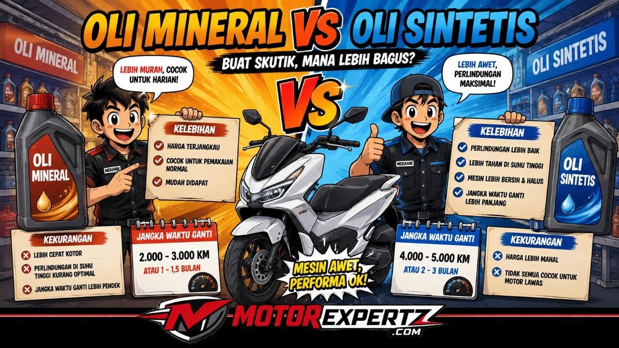 Oli Mineral vs Oli Sintetis untuk Motor Matic: Efek ke Mesin dan Jangka Waktu Ganti