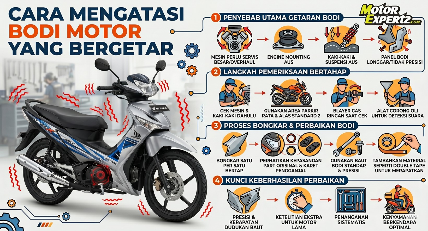 Cara Mengatasi Bodi Motor yang Bergetar, Ini Penyebab hingga Langkah Pemeriksaannya