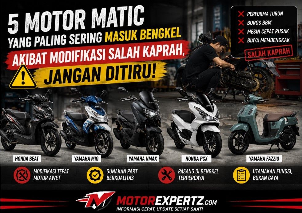 5 Motor Matic yang Paling Sering Masuk Bengkel Akibat Modifikasi Salah Kaprah, Jangan Ditiru!