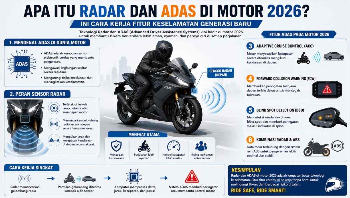 Apa Itu Radar dan ADAS di Motor 2026? Ini Cara Kerja Fitur Keselamatan Generasi Baru