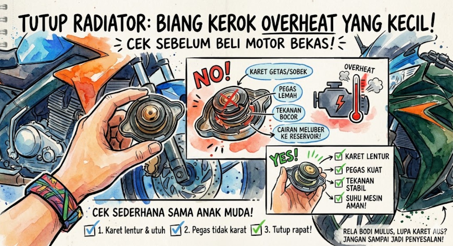 Komponen Seukuran Telapak Tangan Ini Bisa Bikin Mesin Overheat, Banyak Pembeli Motor Bekas Tak Sadar 