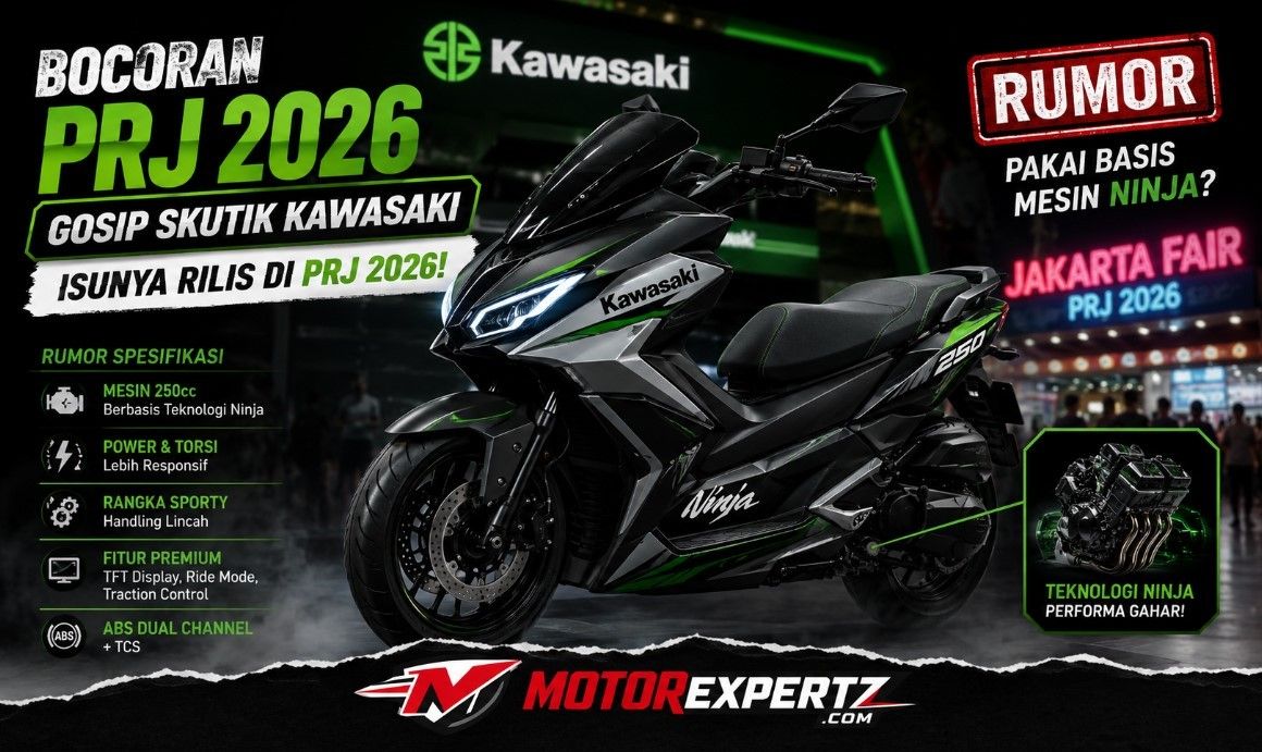 Bocoran PRJ 2026: Intip Rumor Spesifikasi Skutik Baru Kawasaki yang Isunya Rilis di PRJ 2026, Pakai Mesin Ninja?