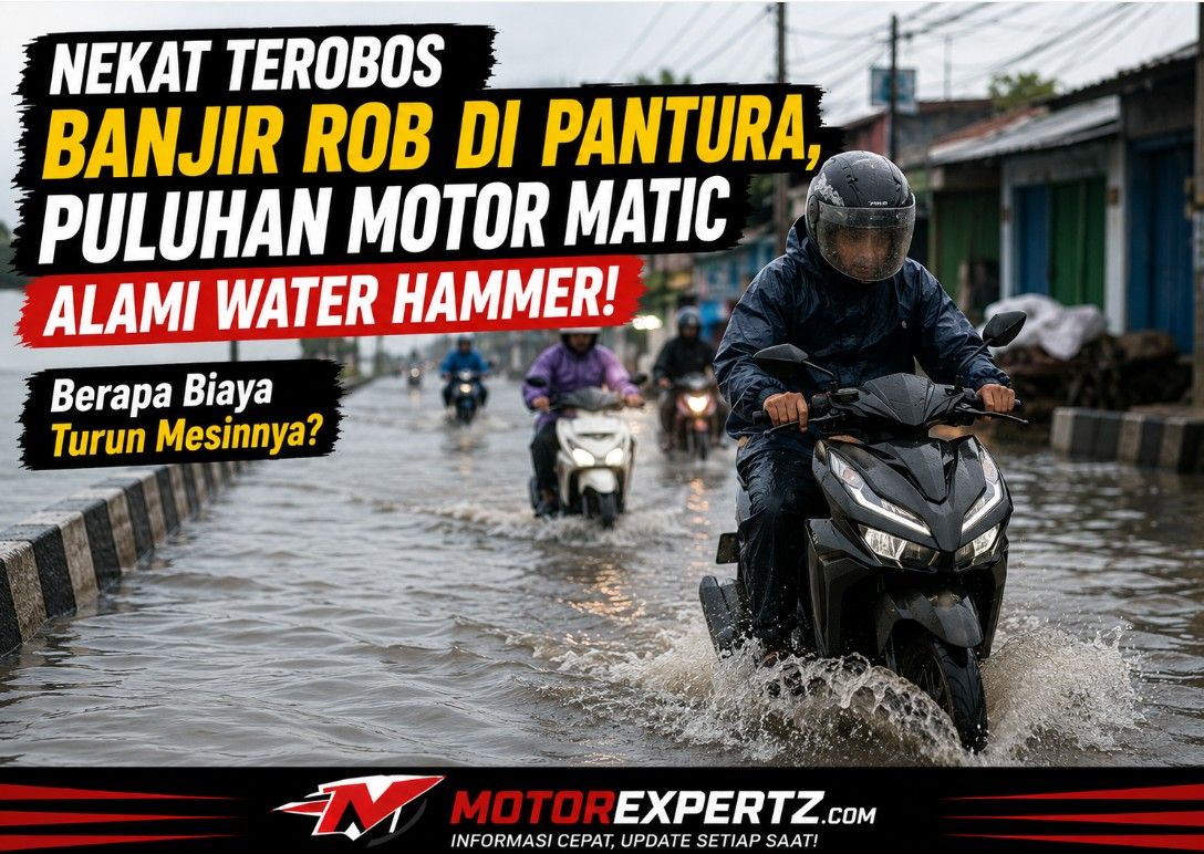 Nekat Terobos Banjir Rob di Pantura, Puluhan Motor Matic Alami Water Hammer: Berapa Biaya Turun Mesinnya?
