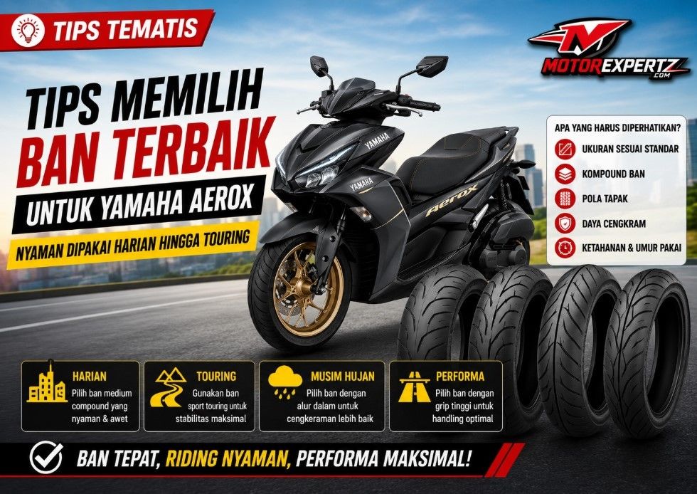 Tips Memilih Ban Terbaik untuk Yamaha Aerox, Nyaman Dipakai Harian hingga Touring