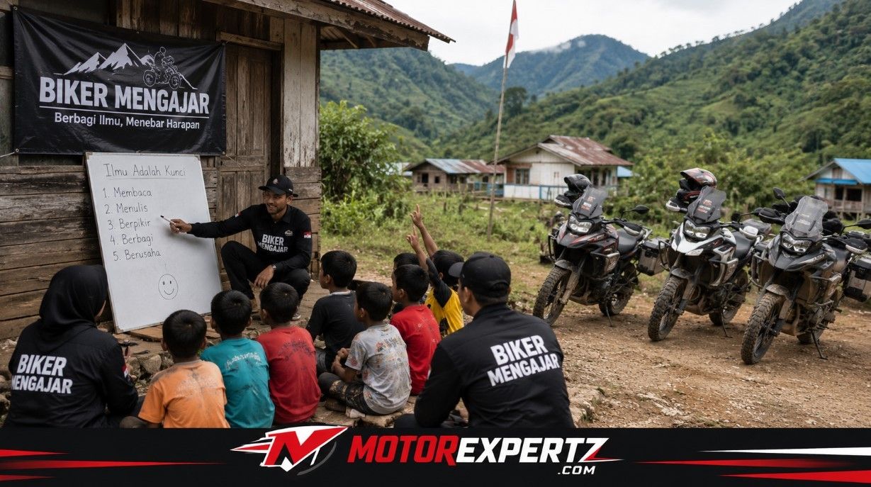 Mengenal 'Biker Mengajar', Kelompok Penunggang Motor Adventure yang Menembus Pedalaman Demi Berbagi Ilmu