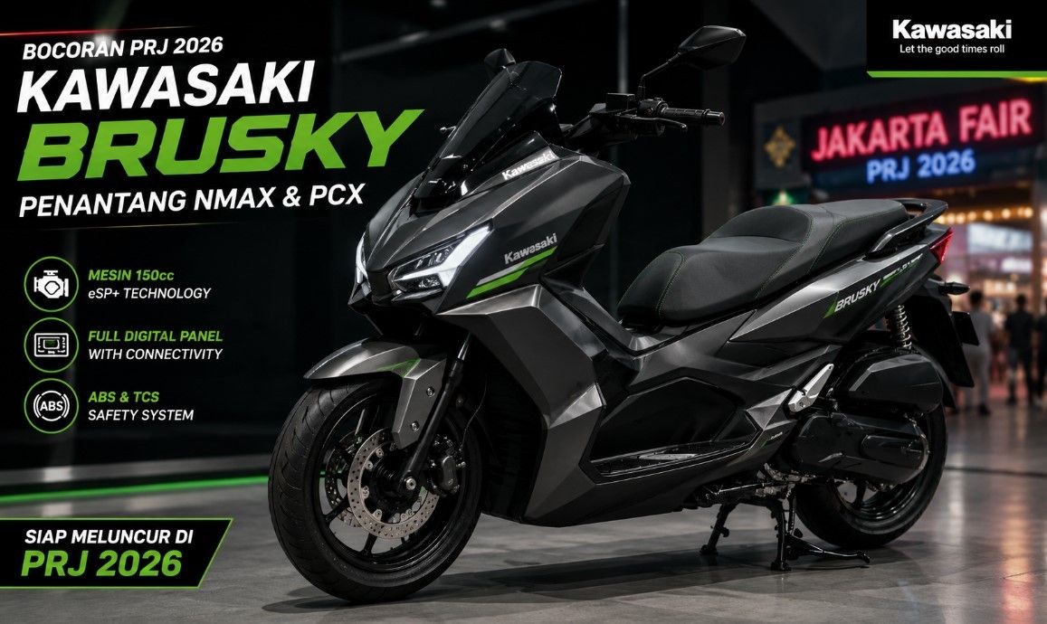 Bocoran PRJ 2026: Gosip atau Fakta? Kawasaki Siapkan Matic Brusky Penantang NMAX dan PCX di PRJ 2026?