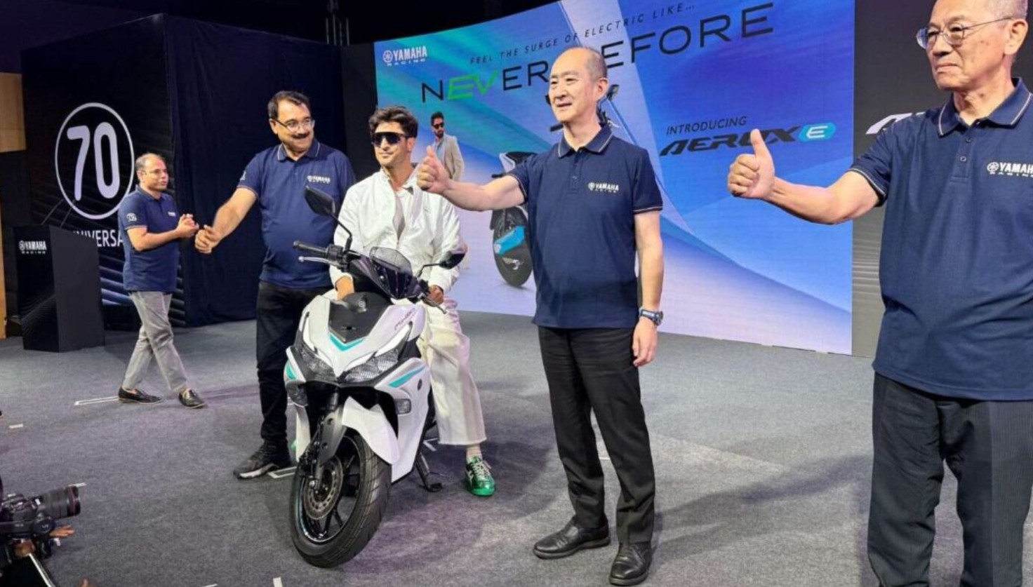 Inilah Wujud Yamaha Aerox-E, Motor Listrik Bergaya Sporty yang Resmi Meluncur di India