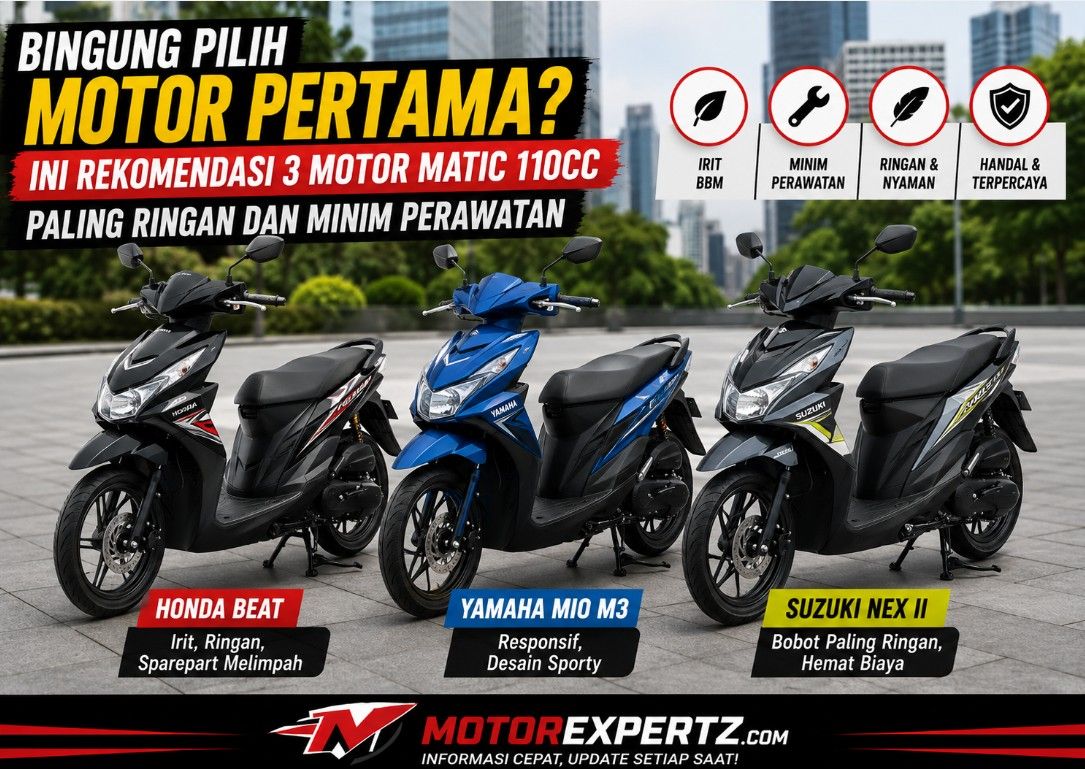 Bingung Pilih Motor Pertama? Ini Rekomendasi 3 Motor Matic 110cc Paling Ringan dan Minim Perawatan
