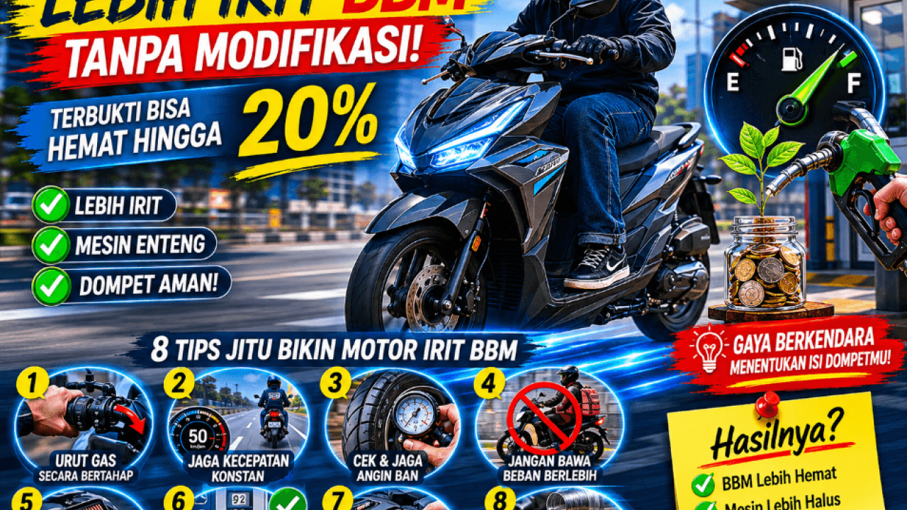 Cara Membuat Motor Lebih Irit BBM Tanpa Modifikasi, Terbukti Bisa Hemat hingga 20 Persen
