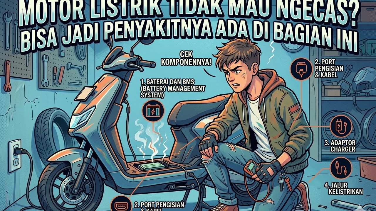 Motor Listrik Tidak Mau Ngecas? Bisa Jadi Penyakitnya Ada di Bagian Ini