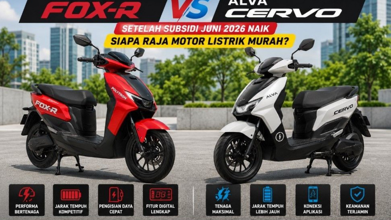 Adu Spek Polytron Fox-R vs ALVA Cervo Setelah Subsidi Juni 2026 Naik: Siapa Raja Motor Listrik Murah?