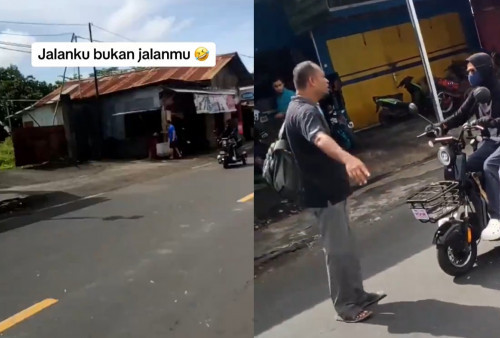 Video Viral Emak-emak Lawan Arah Merasa Paling Benar, Truk Sampai Ngalah!