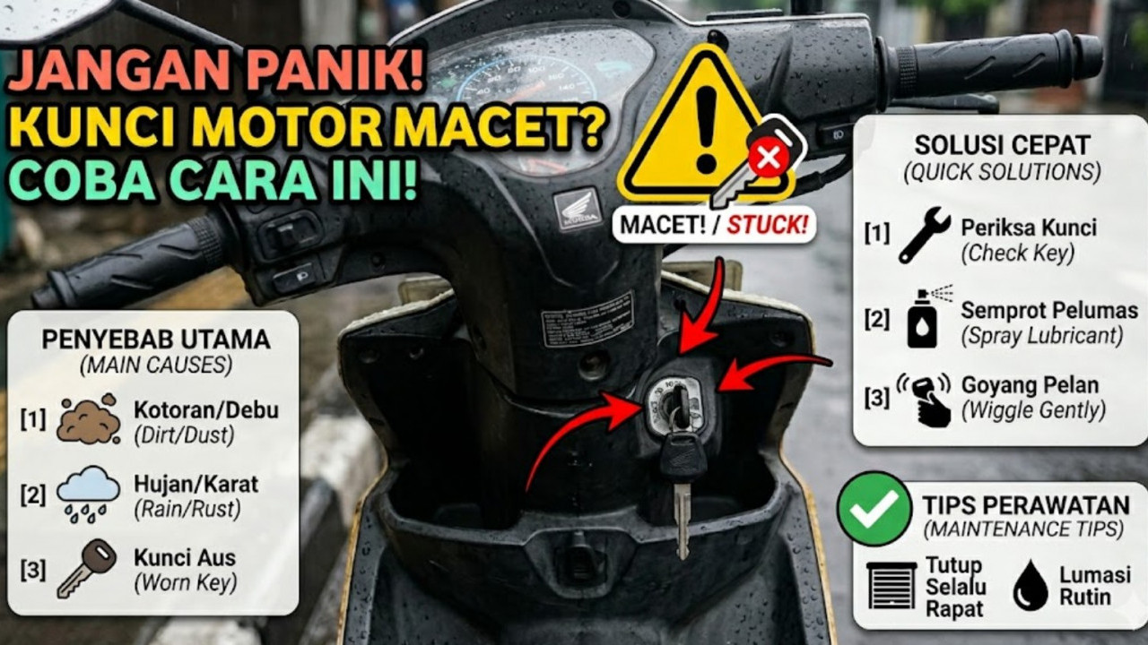 Jangan Panik! Kunci Motor Seret atau Macet Ternyata Bisa Diatasi dengan Cara Sederhana Ini