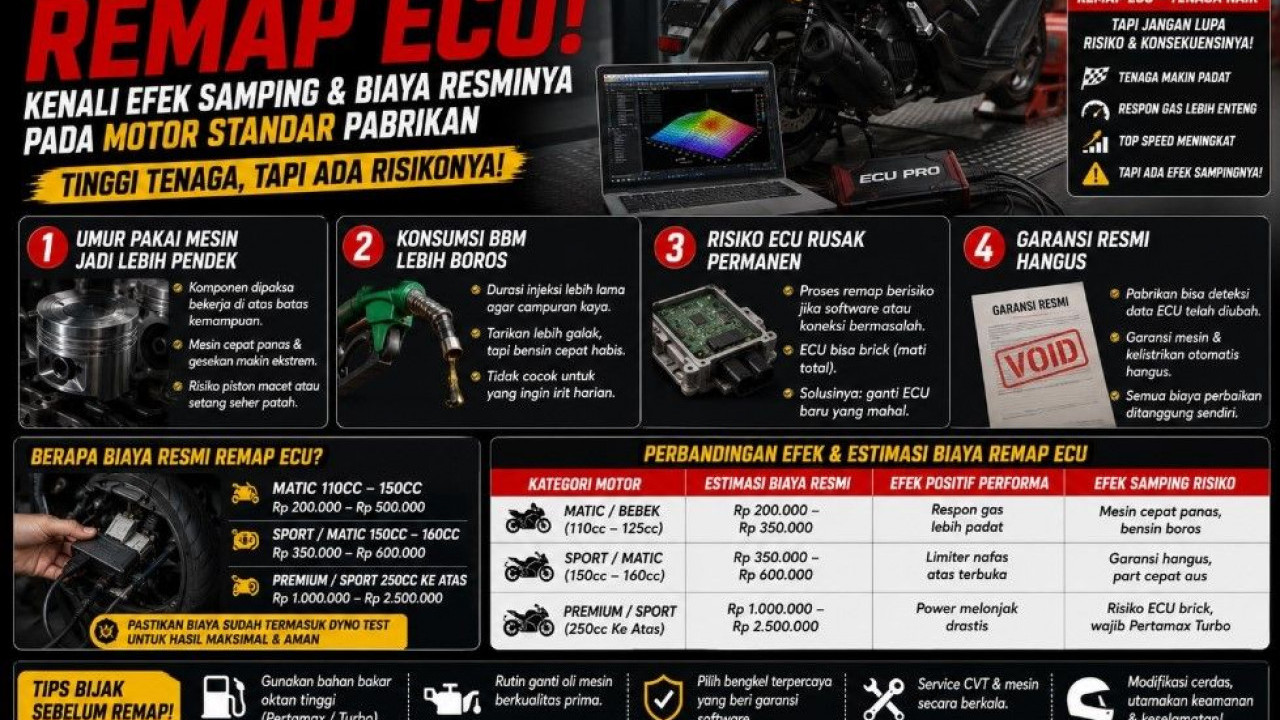 Jangan Asal Remap ECU! Kenali Efek Samping dan Biaya Resminya pada Motor Standar Pabrikan