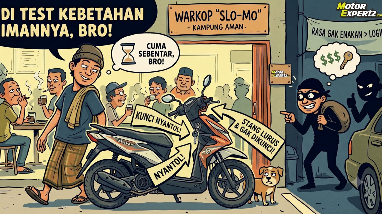 Kunci Nyantol dan Setang Lurus, Budaya Saling Percaya atau Nyali Kelewat Tinggi Pemotor Indonesia?