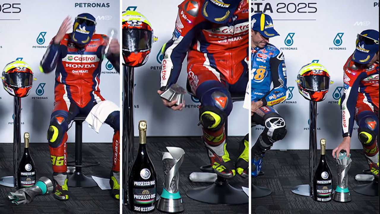 Momen Trofi Joan Mir Copot di MotoGP Malaysia 2025