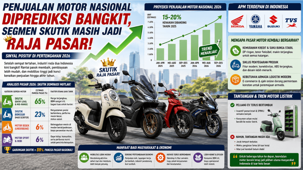 Penjualan Motor Nasional Diprediksi Bangkit, Segmen Skutik Masih Jadi Raja Pasar