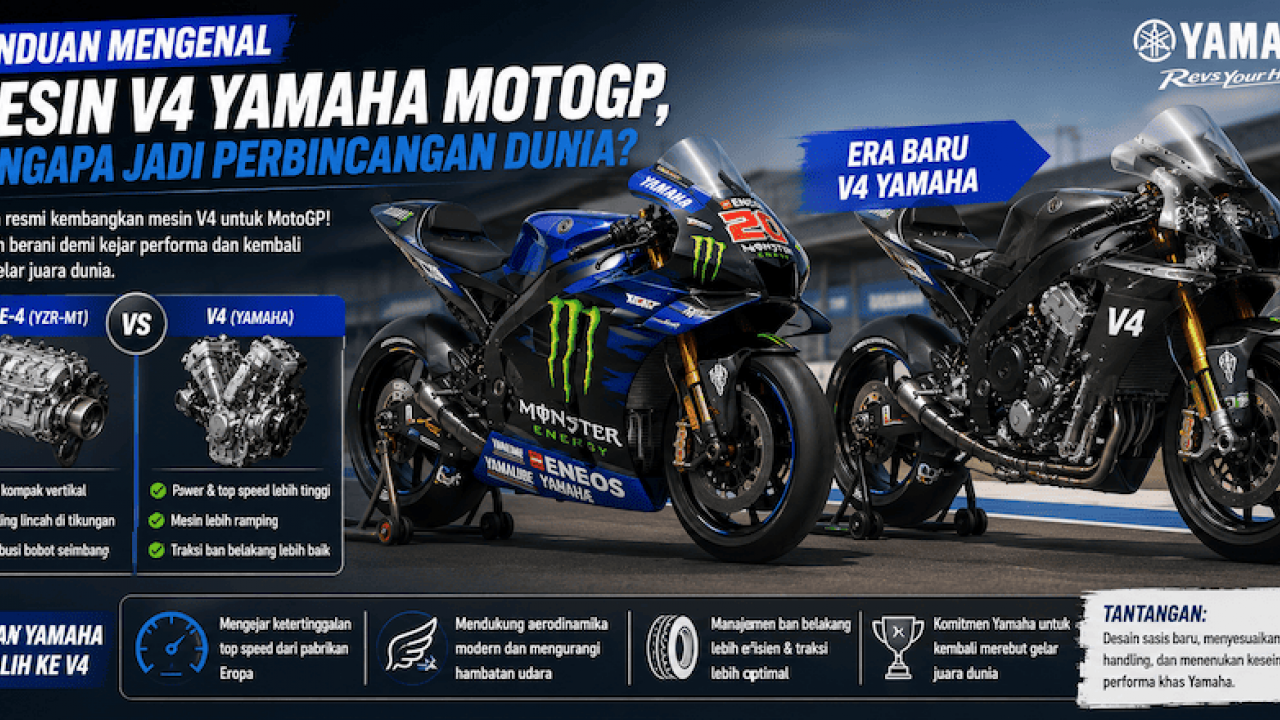 Panduan Mengenal Mesin V4 Yamaha MotoGP, Mengapa Teknologi Ini Jadi Perbincangan Dunia?