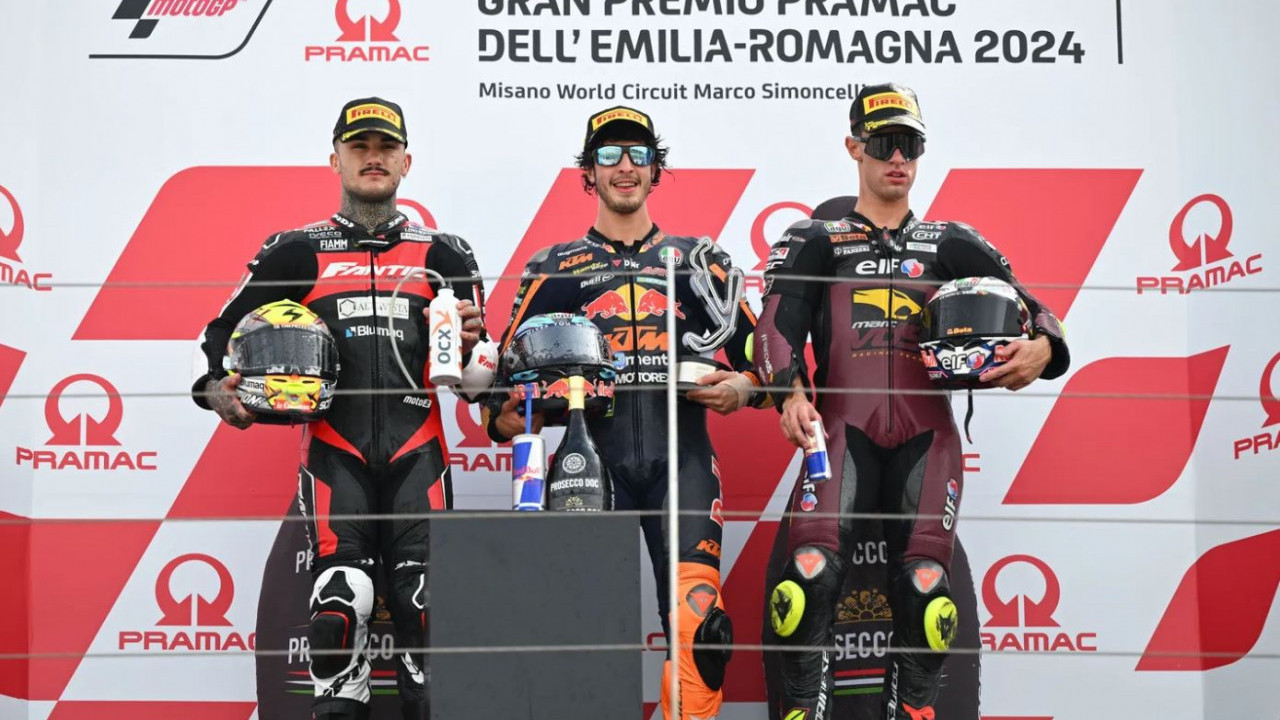 Moto2 Emilia-Romagna: Celestino Vietti Raih Kemenangan, Aron Canet & Tony Arbolino Gigit Jari!