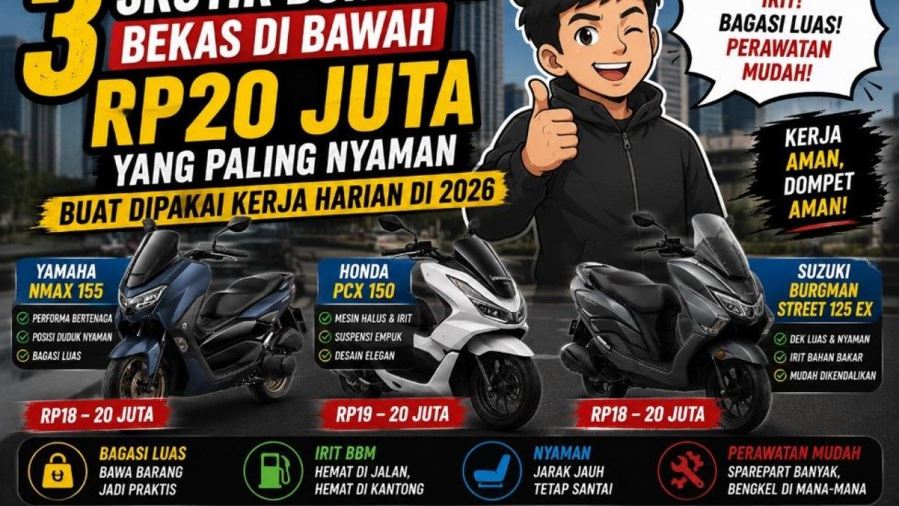 3 Skutik Bongsor Bekas di Bawah Rp20 Juta yang Paling Nyaman Buat Dipakai Kerja Harian di 2026