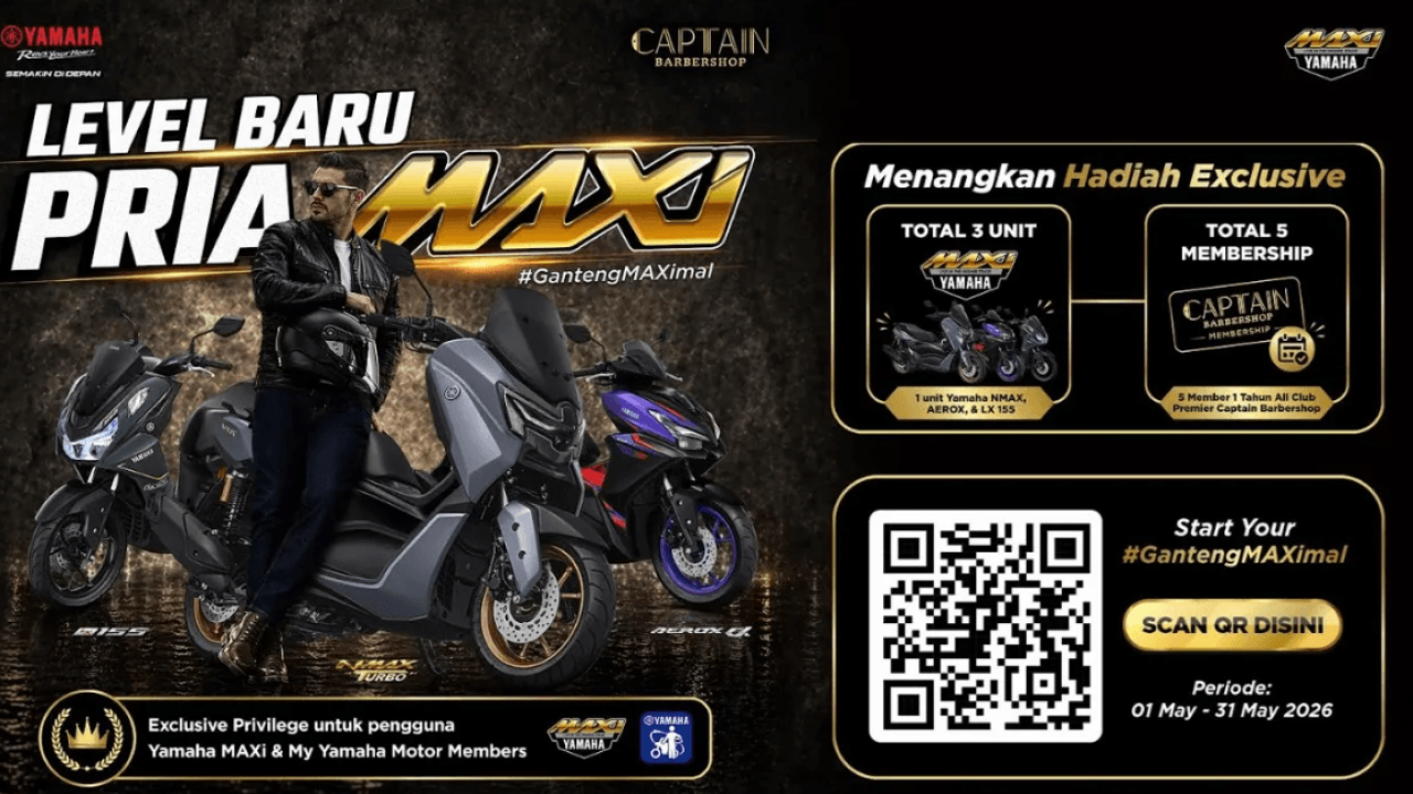 MAXi Yamaha x Captain Barbershop Bikin Program #GantengMAXimal, Ajak Pengguna Tampil Lebih Percaya Diri dan Berkelas