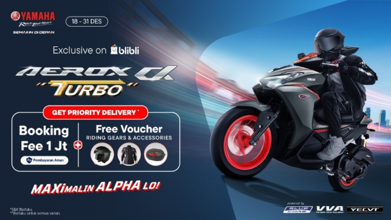 Kuota Terbatas! Dapatkan Beragam Promo Menarik Setiap Pembelian Yamaha AEROX ALPHA Secara Online