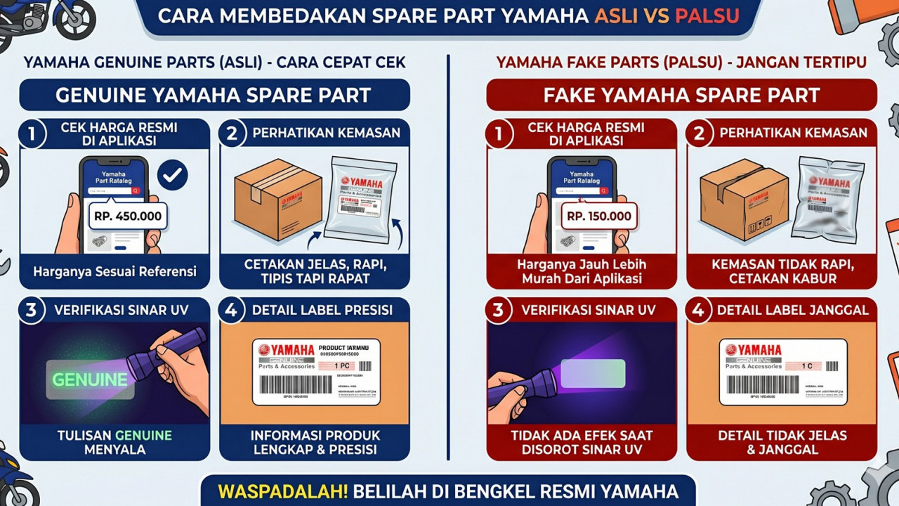 Jangan Sampai Ketipu! Begini Cara Mudah Membedakan Spare Part Yamaha Asli dan Palsu Menurut Ahli Bengkel