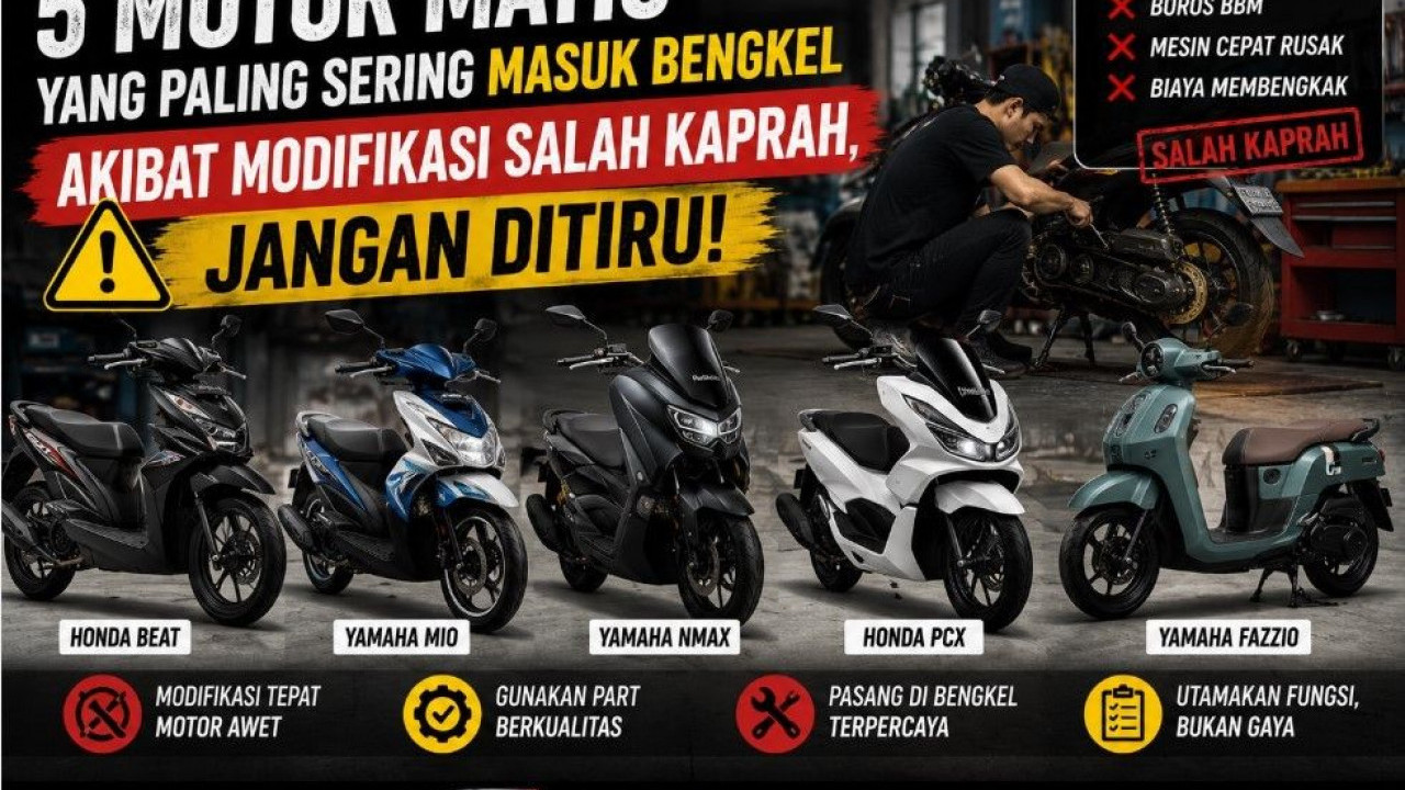 5 Motor Matic yang Paling Sering Masuk Bengkel Akibat Modifikasi Salah Kaprah, Jangan Ditiru!