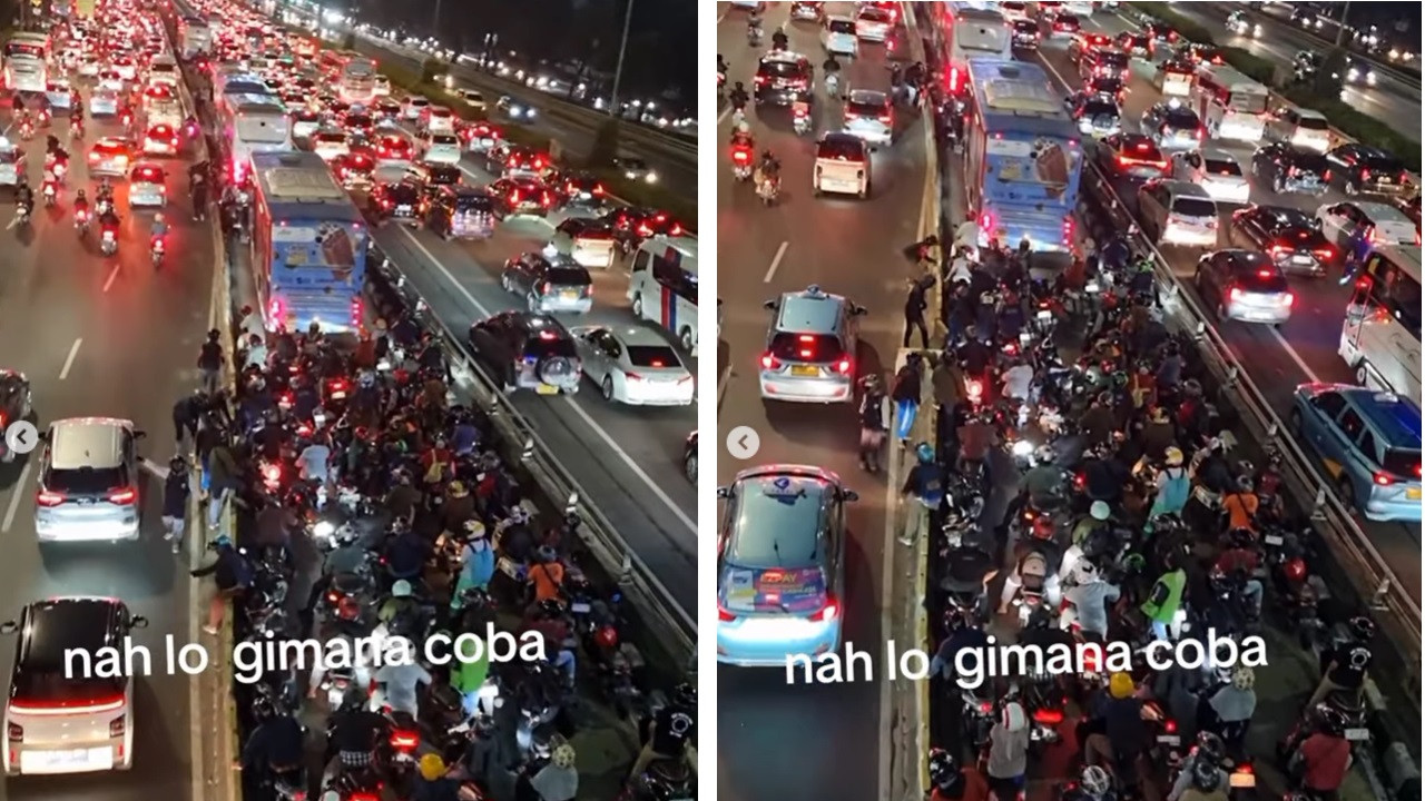 Viral Pengendara Motor Buka Separator Busway di Gatot Subroto, Akibat Bus TransJakarta Mogok