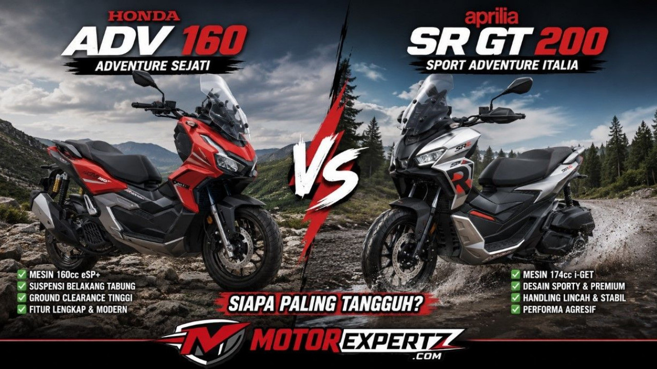 Honda ADV 160 vs Aprilia SR GT 200: Duel Skutik Adventure untuk Melibas Segala Medan
