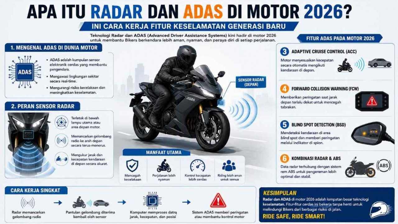 Apa Itu Radar dan ADAS di Motor 2026? Ini Cara Kerja Fitur Keselamatan Generasi Baru