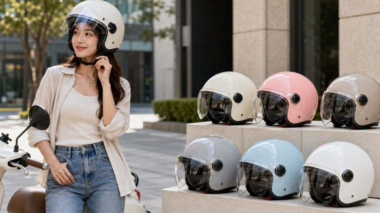 9 Rekomendasi Helm Wanita Half Face Paling Nyaman untuk Harian, Desainnya Simpel dan Kekinian!