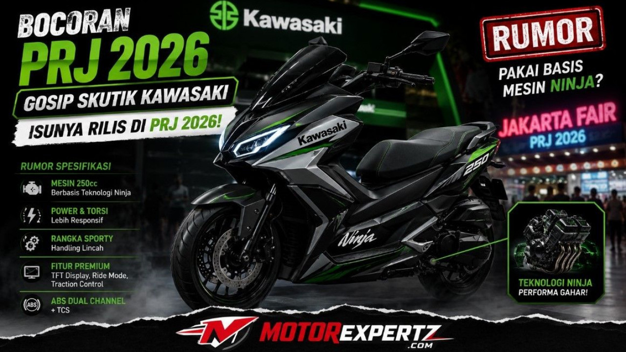 Bocoran PRJ 2026: Intip Rumor Spesifikasi Skutik Baru Kawasaki yang Isunya Rilis di PRJ 2026, Pakai Mesin Ninja?