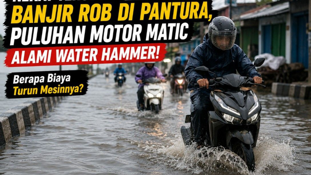 Nekat Terobos Banjir Rob di Pantura, Puluhan Motor Matic Alami Water Hammer: Berapa Biaya Turun Mesinnya?