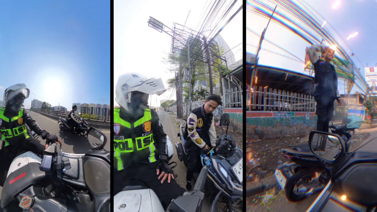 Langgar Aturan, Pria Ini Dihukum Hormat ke Jalan, Polisi: Ganteng Doang Helm Gak Dipake, SIM Gak Punya!