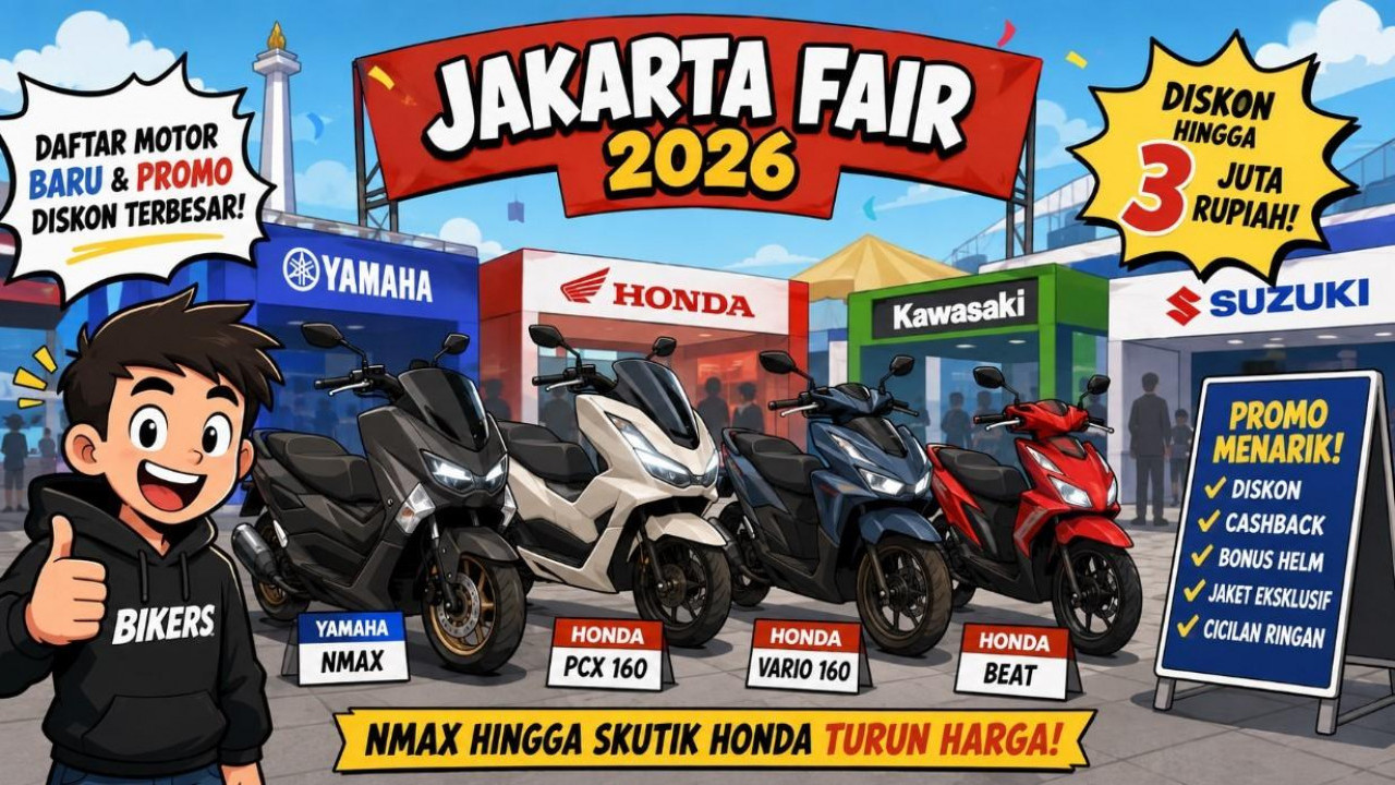 Daftar Motor Baru dan Promo Diskon Terbesar di Jakarta Fair 2026, NMAX hingga Skutik Honda Turun Harga!