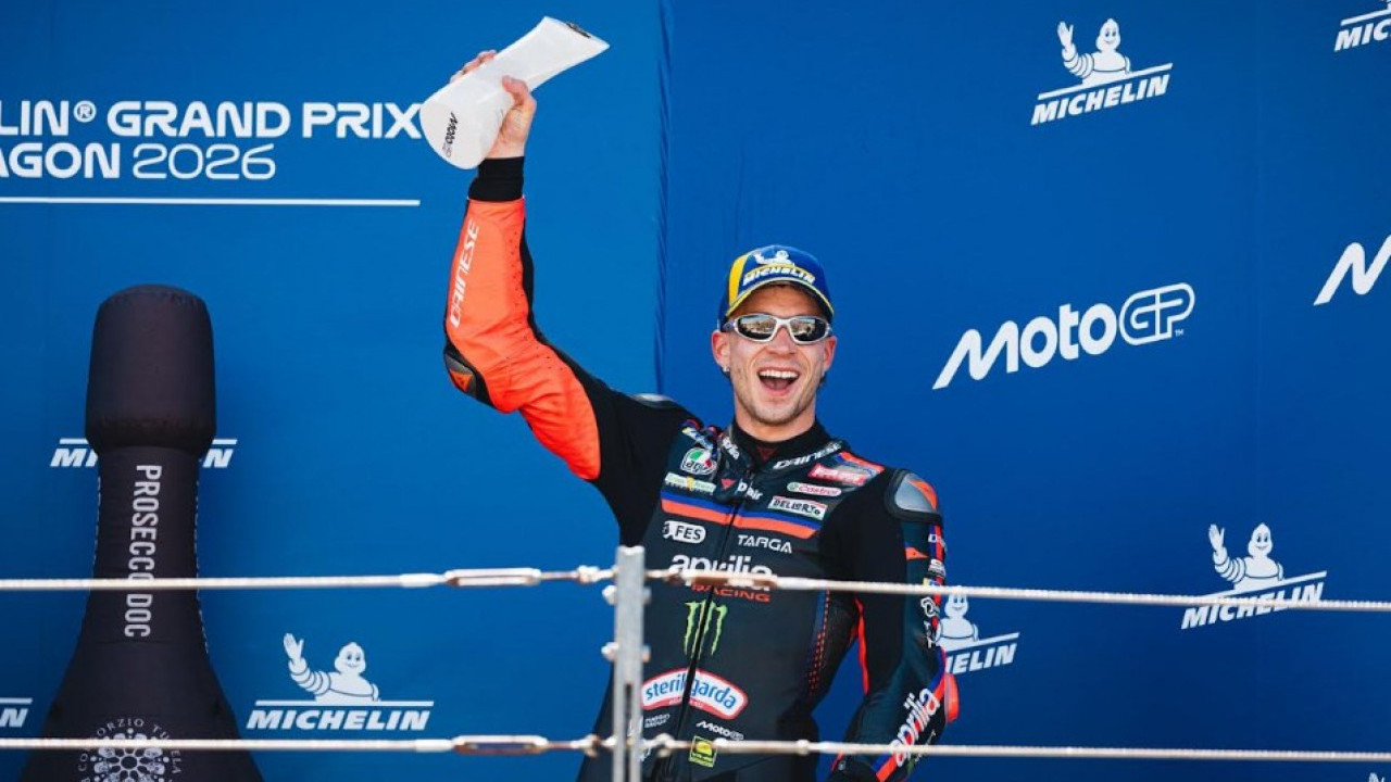 Marco Bezzecchi Bawa Aprilia Cetak Dua Podium di MotoGP Aragon 2026