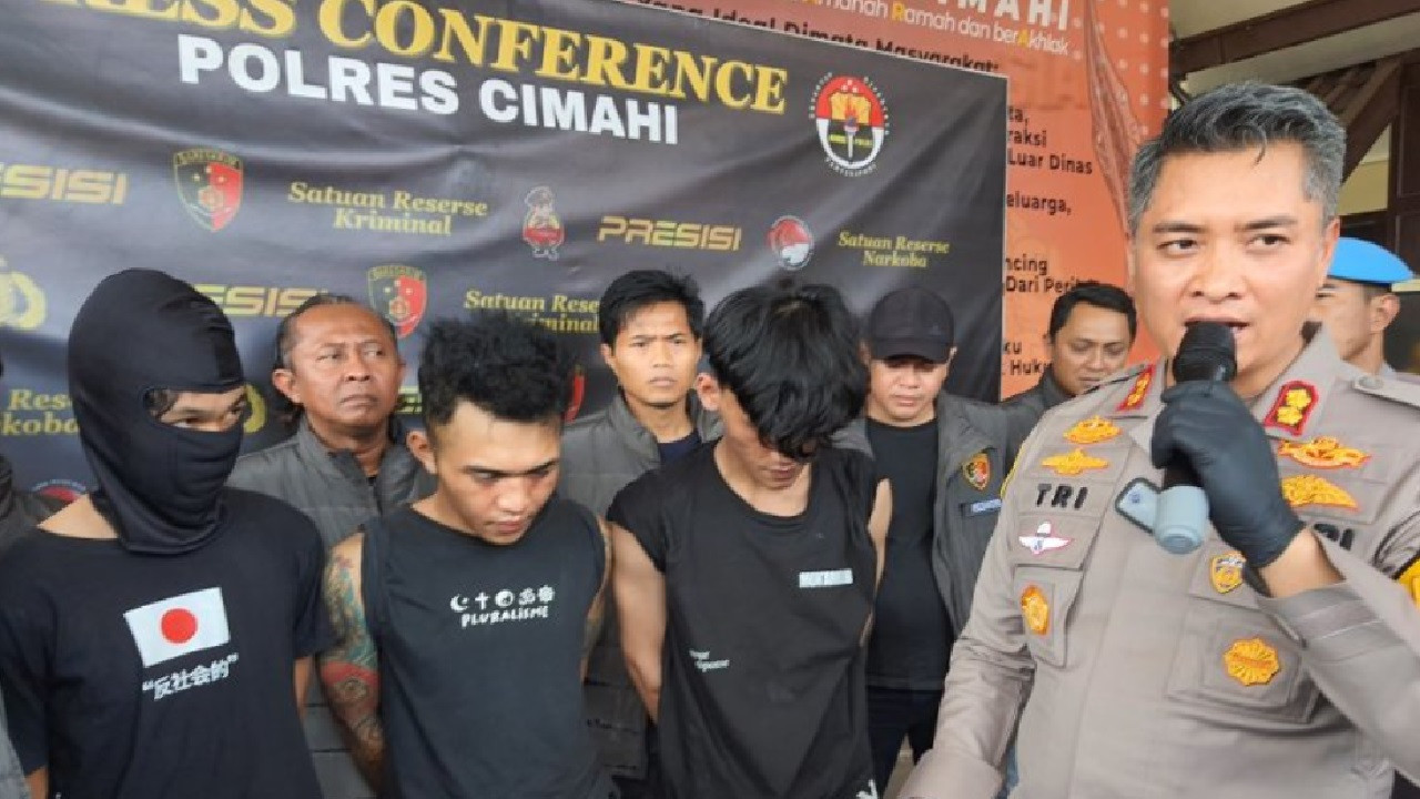 Alhamdulillah! Polres Cimahi Berhasil Ringkus 3 Remaja 'Geng Motor' Pelaku Penyerangan Juru Parkir Sambil Live di IG