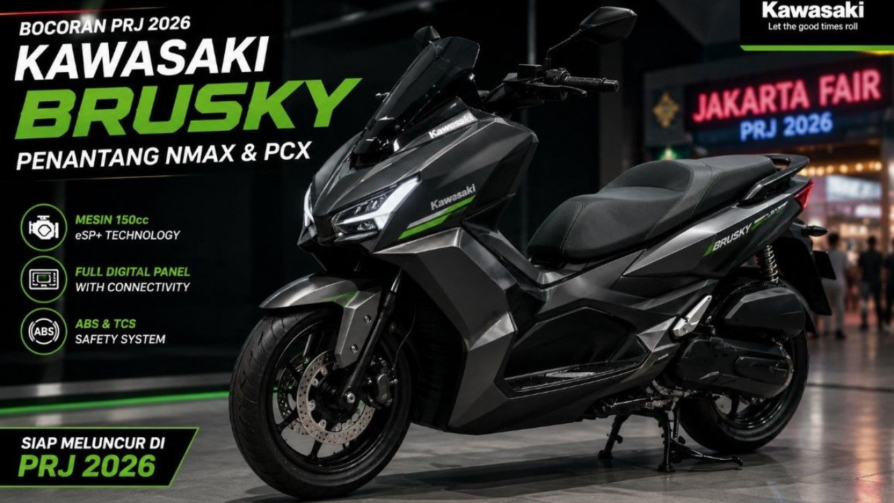 Bocoran PRJ 2026: Gosip atau Fakta? Kawasaki Siapkan Matic Brusky Penantang NMAX dan PCX di PRJ 2026?