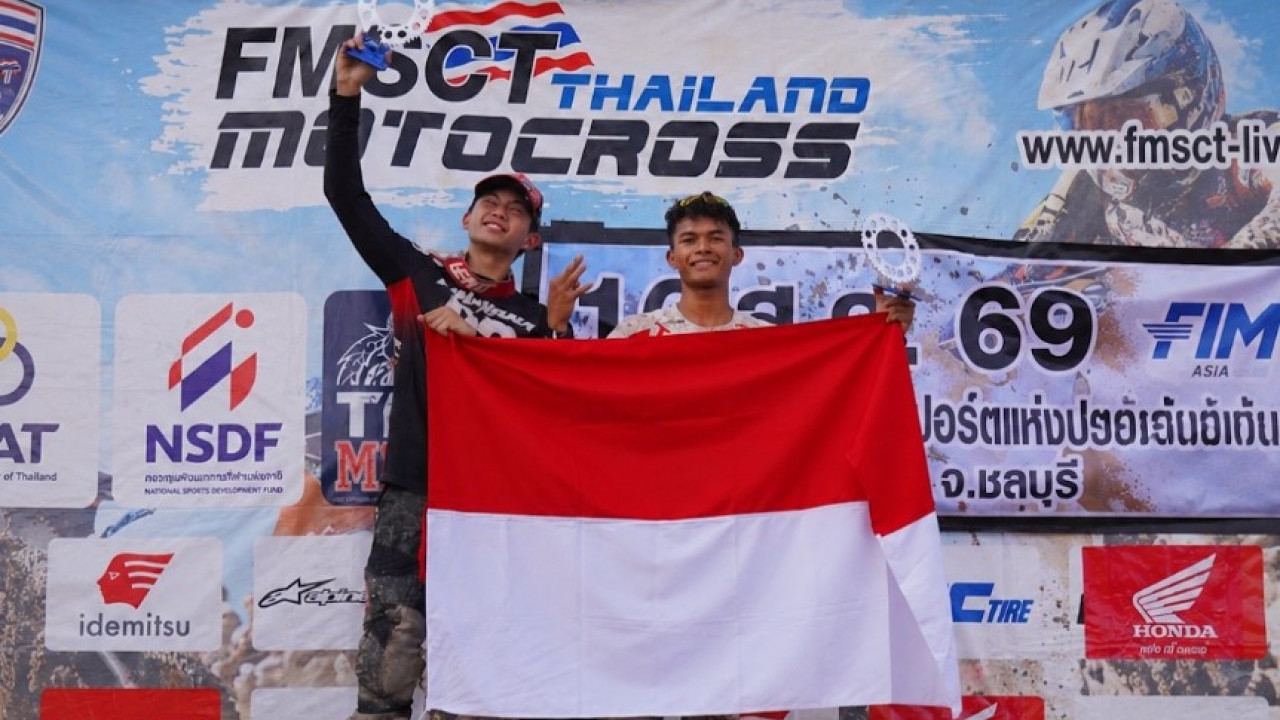 Kado HUT RI ke-81, M Zidane dan Diva Ismayana Bawa Merah Putih Berkibar di FMSCT Thailand Motocross 2026 Round 8